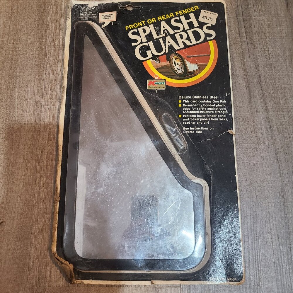 VTG NOS K-Mart PAIR Stainless Steel / Flap Splash Guards Mud Flaps Muscle Car